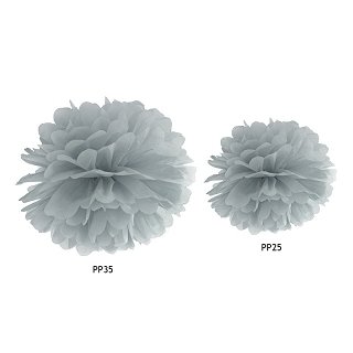 Pompom, šedá, 25 cm (zn. PartyDeco)