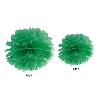 Pompom, smaragdová zelená, 25 cm (zn. PartyDeco)