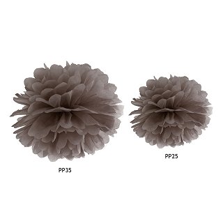 Pompom, hnědá, 35 cm (zn. PartyDeco)