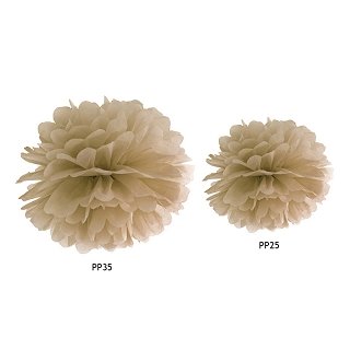 Pompom, karamel, 35 cm (zn. PartyDeco)