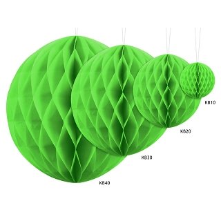Papírová dekorace, světle zelená, koule, 40 cm (zn. PartyDeco)