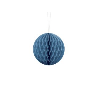 Papírová dekorace, modrá, koule, 10 cm (zn. PartyDeco)