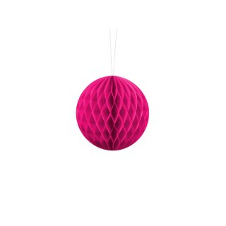 Papírová dekorace, tmavě růžová, koule, 10 cm (zn. PartyDeco)