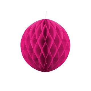 Papírová dekorace, tmavě růžová, koule, 30 cm (zn. PartyDeco)