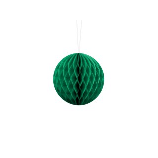 Papírová dekorace, smaragdová zelená, koule, 10 cm (zn. PartyDeco)