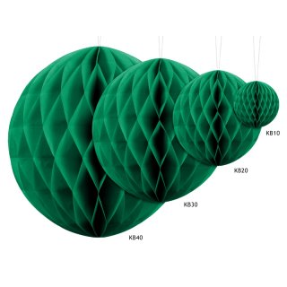 Papírová dekorace, smaragdová zelená, koule, 10 cm