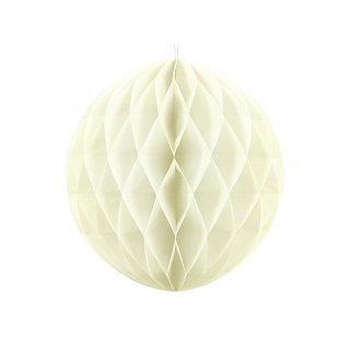 Papírová dekorace, světle krémová, koule, 40 cm (zn. PartDeco)