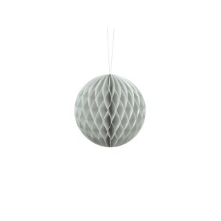 Papírová dekorace, světle šedá, koule, 10 cm (zn. PartyDeco)