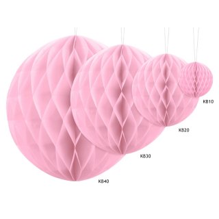 Papírová dekorace, světle růžová, koule, 10 cm (zn. PartyDeco)