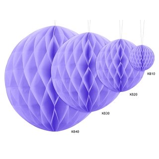 Papírová dekorace, lila, koule, 10 cm (zn. PartyDeco)