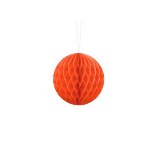 Papírová dekorace, oranžová, koule, 10 cm (zn. PartyDeco)