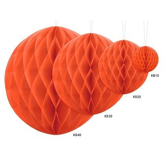 Papírová dekorace, oranžová, koule, 30 cm