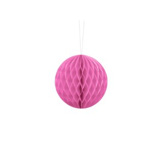 Papírová dekorace, růžová, koule, 10 cm (zn. PartyDeco)
