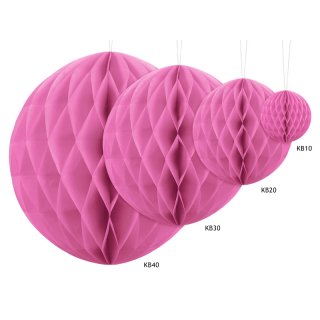 Papírová dekorace, růžová, koule, 10 cm (zn. PartyDeco)