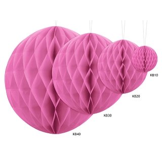 Papírová dekorace, růžová, koule, 30 cm