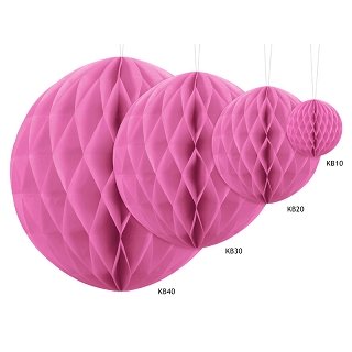 Papírová dekorace, růžová, koule, 40 cm (zn. PartyDeco)