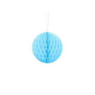 Papírová dekorace, světle modrá, koule, 10 cm (zn. PartyDeco)