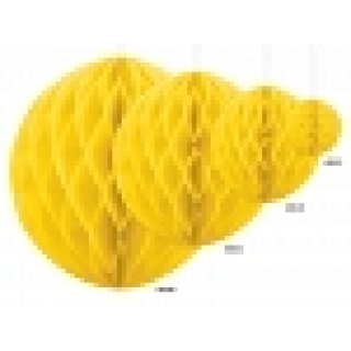 Papírová dekorace, žlutá, koule, 40 cm (zn. PartyDeco)