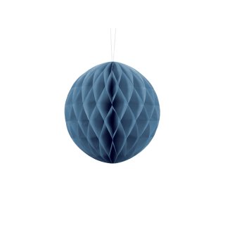 Papírová dekorace, modrá, koule, 20 cm (zn. PartyDeco)