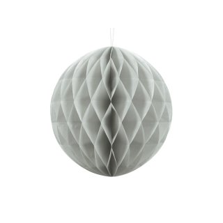 Papírová dekorace, šedá, koule, 30 cm (zn. PartyDeco)
