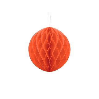 Papírová dekorace, oranžová, koule, 20 cm (zn. PartyDeco)