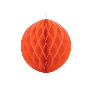 Papírová dekorace, oranžová, koule, 30 cm (zn. PartyDeco)