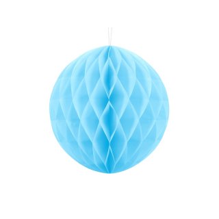 Papírová dekorace, světle modrá, koule, 30 cm (zn. PartyDeco)