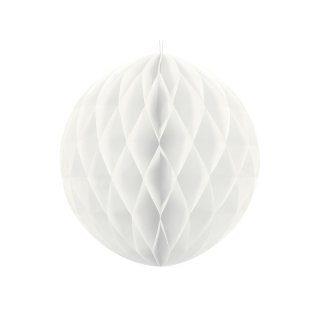 Papírová dekorace, bílá, koule, 40 cm (zn. PartyDeco)