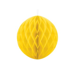 Papírová dekorace, žlutá, koule, 30 cm (zn. PartyDeco)
