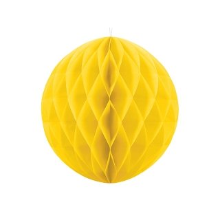 Papírová dekorace, žlutá, koule, 40 cm (zn. PartyDeco)
