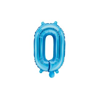 Fóliový balón 35 cm, modrý, číslo 0