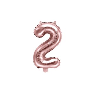 Fóliový balón 35 cm, zlato růžový, číslo 2