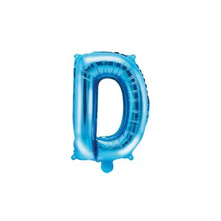 Fóliový balonek, písmeno D, modrý (zn. PartyDeco)