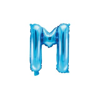Fóliový balonek, písmeno M, modrý (zn. PartyDeco)
