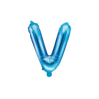 Fóliový balonek, písmeno V, velikost 35cm, modrý (zn. PartyDeco)