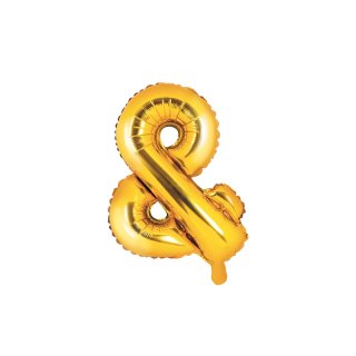 Fóliový balonek "Ampersand", zlatý, velikost 35 cm (zn. PartyDeco)