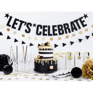 Papírové slámky, metalické zlaté, set 10ks (zn. PartyDeco)