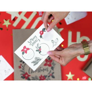 Dárková taška papírová "Merry little Christmas", přírodní, set 3ks (zn. PartyDeco)