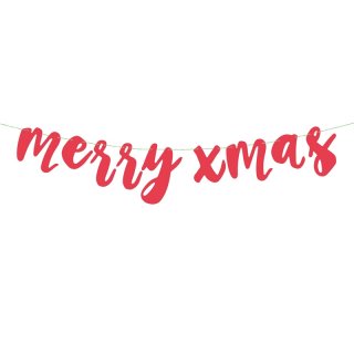 Banner "Merry Xmas" červený