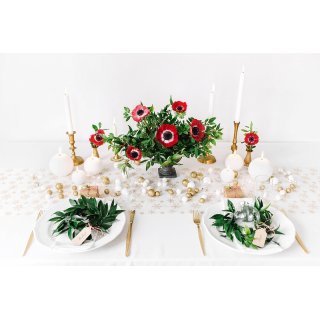 Třpytivé koule, bílé, set 25ks (zn. PartyDeco)