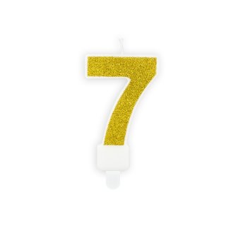 Narozeninová svíčka číslo 7, zlatá (zn. PartyDeco)