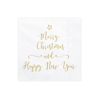 Ubrousky třívrstvé "Merry Christmas and Happy New Year"