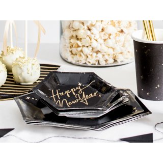 Papírový tácek "Hapy New Year", set 6ks (zn. PartyDeco)