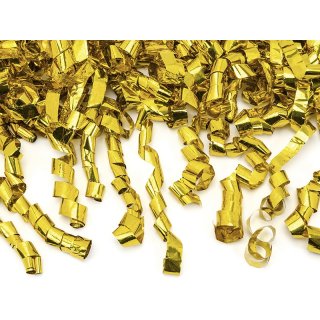 Vystřelovací konfety, spirálky, zlaté, 40 cm