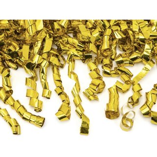 Vystřelovací konfety, spirálky, zlaté, 60 cm (zn. PartyDeco)