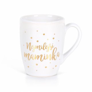 Hrnek se zlatým textem (zn. Albi)
