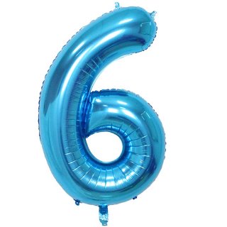 Fóliový balón 101 cm, modrý číslo 6