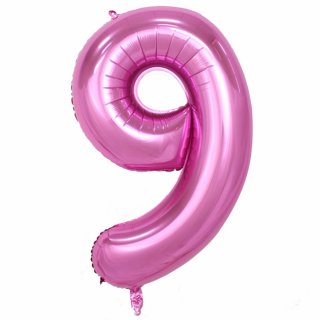 Fóliový balón 101 cm, růžový, číslo 9