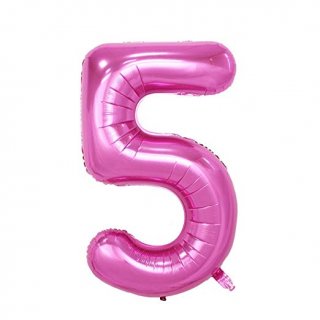Fóliový balón 101 cm, růžový, číslo 5