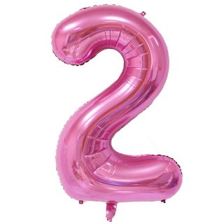 Fóliový balón 101 cm, růžový, číslo 2